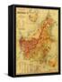 Borneo - Panoramic Map-Lantern Press-Framed Stretched Canvas