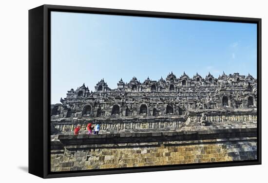 Borobodur, Kedu Plain, Java, Indonesia, Asia-Jochen Schlenker-Framed Stretched Canvas