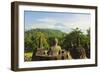 Borobodurwith Mount Merapi in the Distance, Kedu Plain, Java, Indonesia-Jochen Schlenker-Framed Photographic Print