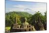 Borobodurwith Mount Merapi in the Distance, Kedu Plain, Java, Indonesia-Jochen Schlenker-Mounted Photographic Print