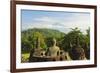 Borobodurwith Mount Merapi in the Distance, Kedu Plain, Java, Indonesia-Jochen Schlenker-Framed Photographic Print