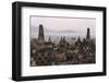 Borobudur at Dawn, UNESCO World Heritage Site, Java, Indonesia-Keren Su-Framed Photographic Print