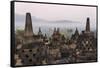 Borobudur at Dawn, UNESCO World Heritage Site, Java, Indonesia-Keren Su-Framed Stretched Canvas