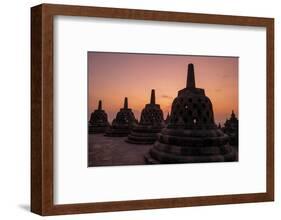 Borobudur Buddhist temple, at sunrise, Central Java, Indonesia-Dominic Byrne-Framed Photographic Print