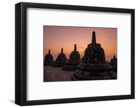 Borobudur Buddhist temple, at sunrise, Central Java, Indonesia-Dominic Byrne-Framed Photographic Print