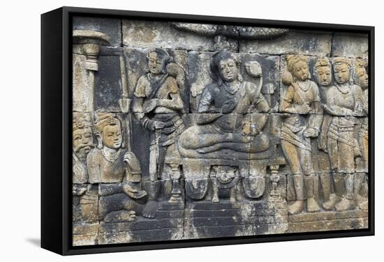 Borobudur Buddhist Temple, UNESCO World Heritage Site, Java, Indonesia, Southeast Asia-Angelo-Framed Stretched Canvas