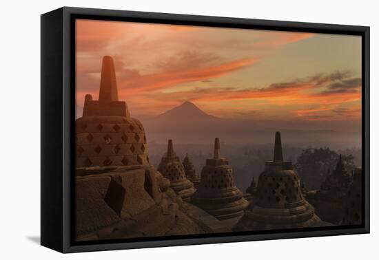 Borobudur Buddhist Temple, UNESCO World Heritage Site, Java, Indonesia, Southeast Asia-Angelo-Framed Stretched Canvas