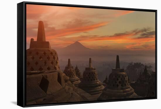 Borobudur Buddhist Temple, UNESCO World Heritage Site, Java, Indonesia, Southeast Asia-Angelo-Framed Stretched Canvas