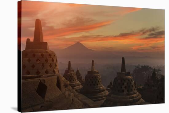 Borobudur Buddhist Temple, UNESCO World Heritage Site, Java, Indonesia, Southeast Asia-Angelo-Stretched Canvas