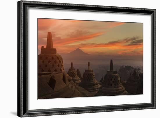 Borobudur Buddhist Temple, UNESCO World Heritage Site, Java, Indonesia, Southeast Asia-Angelo-Framed Photographic Print