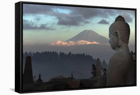 Borobudur Buddhist Temple, UNESCO World Heritage Site, Java, Indonesia, Southeast Asia-Angelo-Framed Stretched Canvas