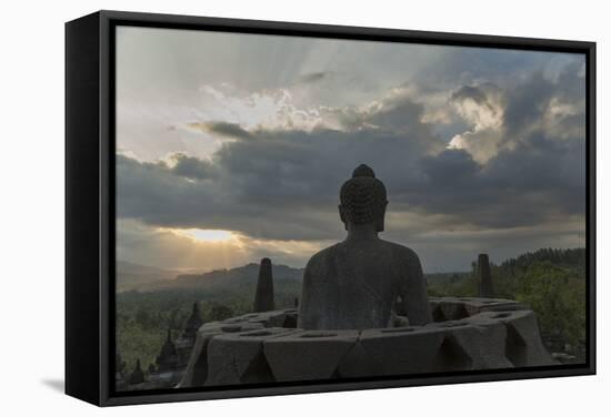 Borobudur Buddhist Temple, UNESCO World Heritage Site, Java, Indonesia, Southeast Asia-Angelo-Framed Stretched Canvas