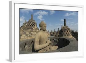 Borobudur Buddhist Temple, UNESCO World Heritage Site, Java, Indonesia, Southeast Asia-Angelo-Framed Photographic Print