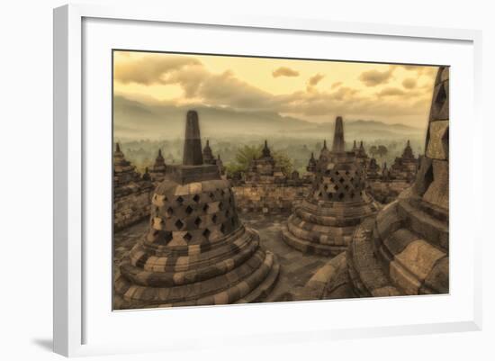 Borobudur Buddhist Temple, UNESCO World Heritage Site, Java, Indonesia, Southeast Asia-Angelo-Framed Photographic Print