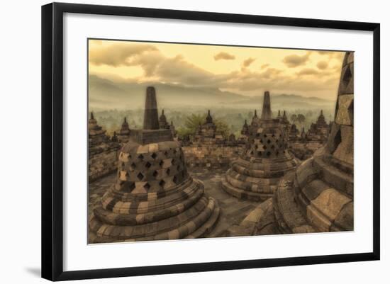 Borobudur Buddhist Temple, UNESCO World Heritage Site, Java, Indonesia, Southeast Asia-Angelo-Framed Photographic Print