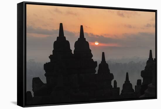 Borobudur Buddhist Temple, UNESCO World Heritage Site, Java, Indonesia, Southeast Asia-Angelo-Framed Stretched Canvas