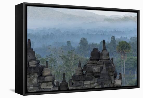 Borobudur Buddhist Temple, UNESCO World Heritage Site, Java, Indonesia, Southeast Asia-Angelo-Framed Stretched Canvas