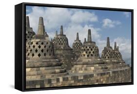 Borobudur Buddhist Temple, UNESCO World Heritage Site, Java, Indonesia, Southeast Asia-Angelo-Framed Stretched Canvas