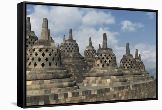 Borobudur Buddhist Temple, UNESCO World Heritage Site, Java, Indonesia, Southeast Asia-Angelo-Framed Stretched Canvas