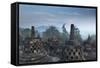 Borobudur Buddhist Temple, UNESCO World Heritage Site, Java, Indonesia, Southeast Asia-Angelo-Framed Stretched Canvas