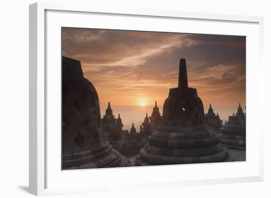 Borobudur Buddhist Temple, UNESCO World Heritage Site, Java, Indonesia, Southeast Asia-Angelo-Framed Photographic Print