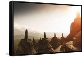 Borobudur Buddhist Temple, UNESCO World Heritage Site, Java, Indonesia, Southeast Asia-Angelo-Framed Stretched Canvas