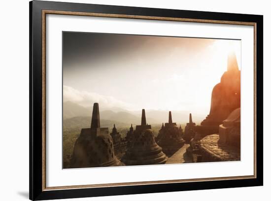 Borobudur Buddhist Temple, UNESCO World Heritage Site, Java, Indonesia, Southeast Asia-Angelo-Framed Photographic Print