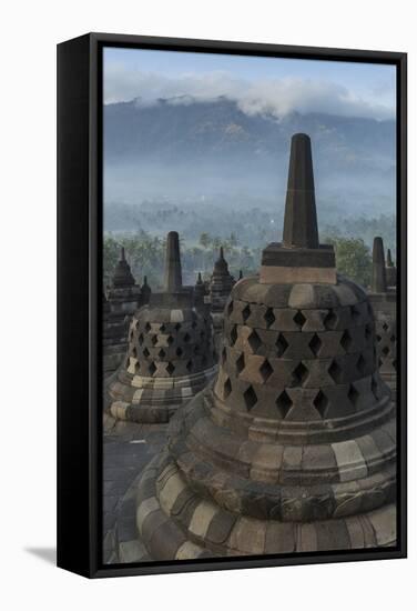 Borobudur Buddhist Temple, UNESCO World Heritage Site, Java, Indonesia, Southeast Asia-Angelo-Framed Stretched Canvas