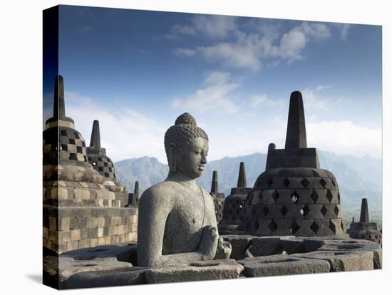 Borobudur Buddhist Temple, UNESCO World Heritage Site, Java, Indonesia, Southeast Asia-Angelo Cavalli-Stretched Canvas