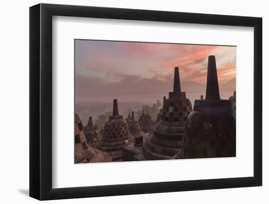 Borobudur Buddhist Temple, UNESCO World Heritage Site, Java, Indonesia, Southeast Asia-Angelo-Framed Photographic Print