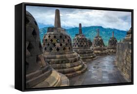 Borobudur Buddist Temple Yogyakarta. Java, Indonesia-lkunl-Framed Stretched Canvas