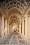 Palazzo Spada, Hallway by Borromini, 17th c. Rome, Italy-Borromini Castelli-Framed Stretched Canvas