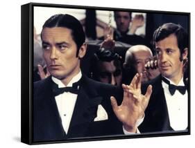 Borsalino by Jacques Deray with Alain Delon and Jean-Paul Belmondo, 1970 (photo)-null-Framed Stretched Canvas