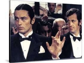 Borsalino by Jacques Deray with Alain Delon and Jean-Paul Belmondo, 1970 (photo)-null-Stretched Canvas