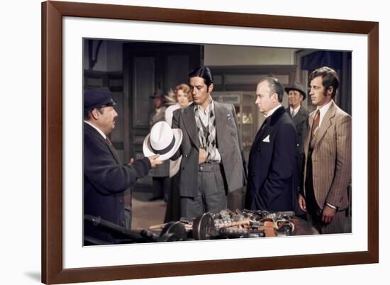 Borsalino by Jacques Deray with Alain Delon, Michel Bouquet and Jean-Paul Belmondo, 1970 (photo)-null-Framed Photo