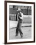 Borsalino by Jacques Deray with Jean-Paul Belmondo, 1970 (b/w photo)-null-Framed Photo