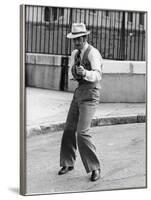 Borsalino by Jacques Deray with Jean-Paul Belmondo, 1970 (b/w photo)-null-Framed Photo