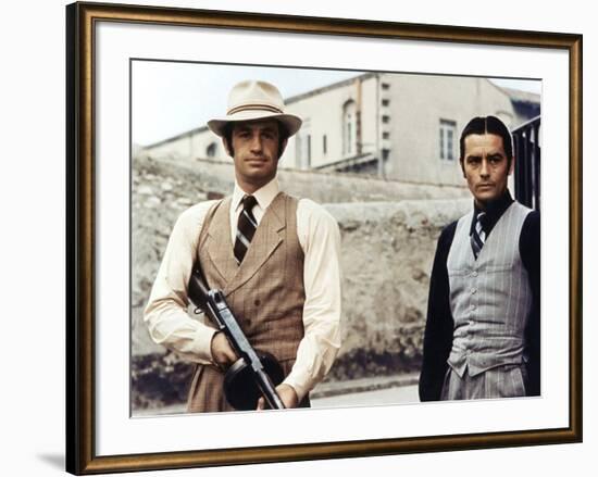 Borsalino by Jacques Deray with Jean-Paul Belmondo and Alain Delon, 1970 (photo)-null-Framed Photo