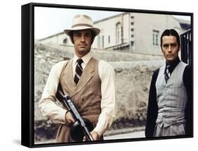 Borsalino by Jacques Deray with Jean-Paul Belmondo and Alain Delon, 1970 (photo)-null-Framed Stretched Canvas