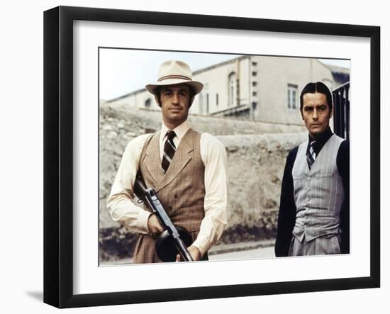 Borsalino by Jacques Deray with Jean-Paul Belmondo and Alain Delon, 1970 (photo)-null-Framed Photo