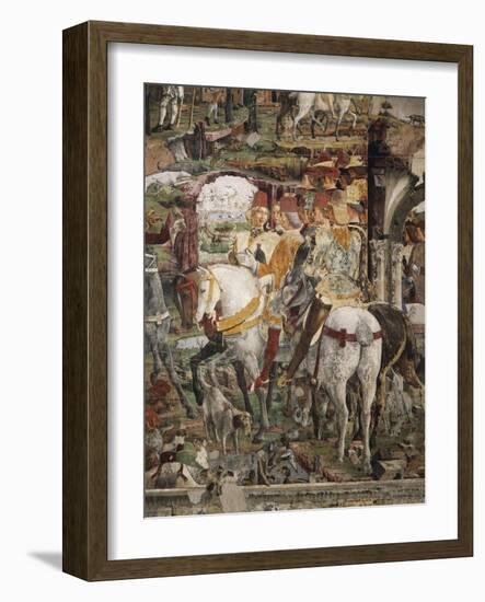 Borso D'Este Departing for Hunt, Scene from Month of March, Ca 1470-Francesco del Cossa-Framed Giclee Print