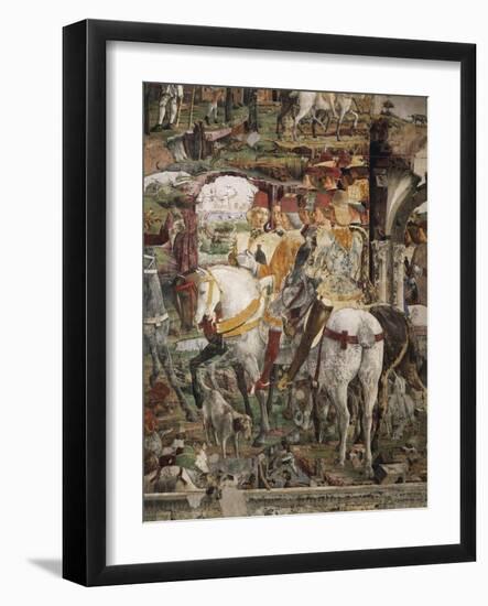 Borso D'Este Departing for Hunt, Scene from Month of March, Ca 1470-Francesco del Cossa-Framed Giclee Print