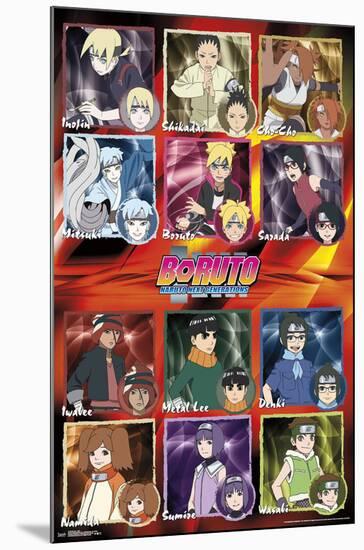 Boruto - Grid-null-Mounted Standard Poster