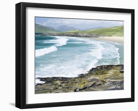 Borve Beach on South Harris in Stormy Weather, Scotland-Martin Zwick-Framed Photographic Print