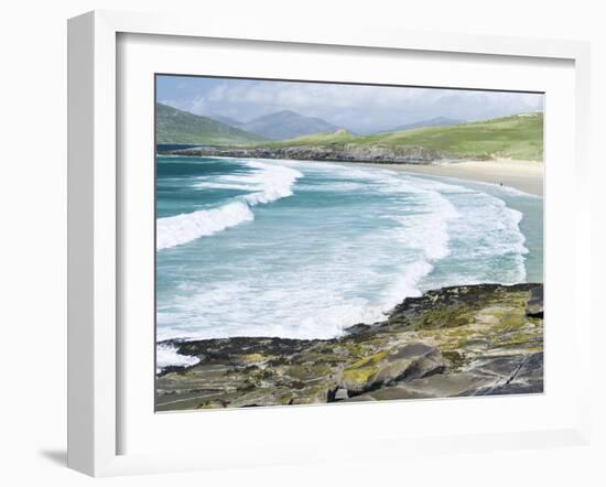 Borve Beach on South Harris in Stormy Weather, Scotland-Martin Zwick-Framed Photographic Print