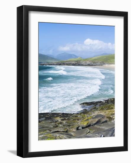 Borve Beach on South Harris in Stormy Weather, Scotland-Martin Zwick-Framed Photographic Print