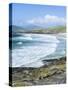 Borve Beach on South Harris in Stormy Weather, Scotland-Martin Zwick-Stretched Canvas