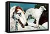 Borzoi-English School-Framed Stretched Canvas