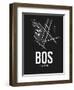 BOS Boston Airport Black-NaxArt-Framed Art Print