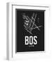 BOS Boston Airport Black-NaxArt-Framed Art Print